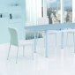 Amelia Dining Table 5Pc Set White Glass Top by Chintaly