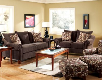 SM5028 Chelmsford Sofa in Chocolate Brown Fabric w/Options