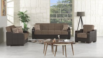 Uptown Sofa Bed in Brown Fabric by Casamode w/Options [CMSB-Uptown-Brown-Fabric]