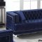 Kendel Sofa & Loveseat Set in Dark Blue Velvet Fabric w/Options