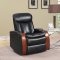 U9673 Motion Sofa in Black Bonded Leather by Global w/Options