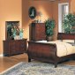 Rich Cherry Finish Kids Classic Bedroom with Sleigh Bed