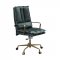 Tinzud Office Chair 93166 Dark Green Top Grain Leather by Acme