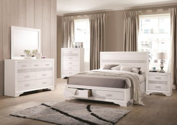 Miranda 205111 Bedroom Set 5Pc in White by Coaster w/Options [CRBS-205111 Miranda]