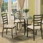 Round Glass Top & Metal Base Modern 5 Piece Dining Set