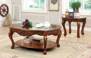 CM4643 Amadis Coffee Table in Antique Style Oak w/Options [FACT-CM4643 Amadis]