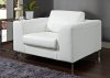 Angela Chair in White Leather by Whiteline Imports