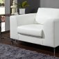 Angela Chair in White Leather by Whiteline Imports