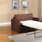 Chocolate Fabric Modern Sofa w/Twin Size Sleeper