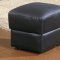 Black Bonded Full Leather Modern Sofa w/Optional Items