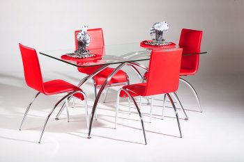 Clear Glass Top Modern Elegant Dining Table w/Optional Chairs [CYDS-ELAINE-DT]