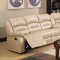 9173/9243 Reclining Sectional Sofa in Cream Bonded Leather