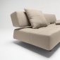 Long Horn Natural Fabric Sofa Bed w/Two Cushions