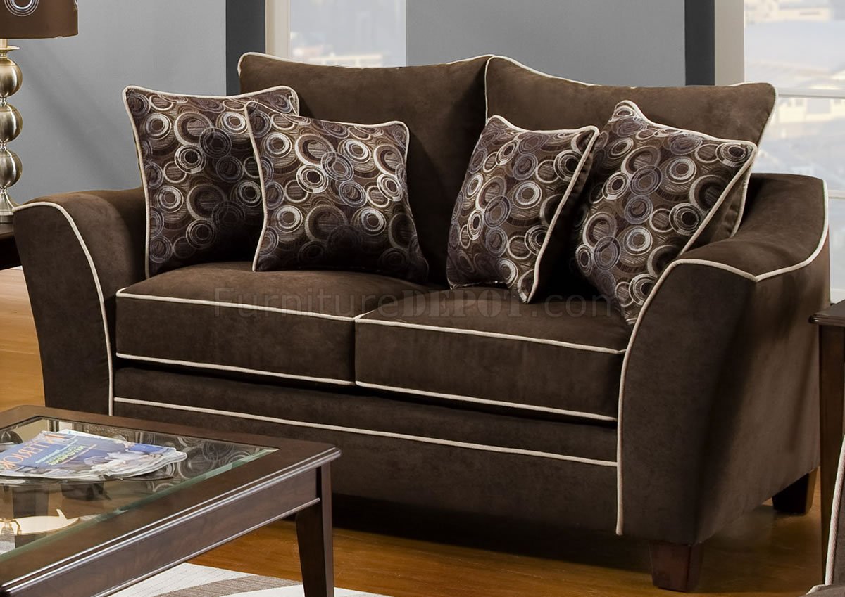 Java Fabric Modern Sofa & Loveseat Set w/White Lines & Options