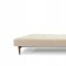 Cream Fabric Modern Convertible Sofa Bed w/Walnut Legs