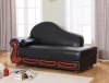 Bella Chaise 632 in Black Bonded Leather by Meridian