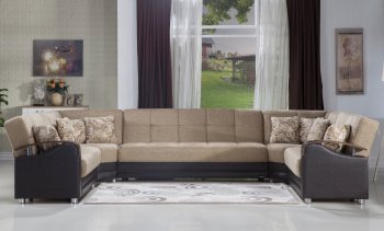 Luna Fulya L. Brown U-Shape Sectional Sofa by Bellona [IKSS-Luna Fulya L. Brown B]