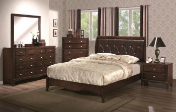 Brown Cherry Finish Transitional Bedroom w/Optional Case Goods [ABCBS-8045]