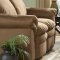 Brown Microfiber Plush Contemporary Sofa & Loveseat Set