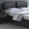 Black Finish Modern Bedroom w/Crocodile Inserts & Options