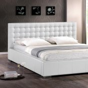 Madison Platform Bed in White Faux Leather - Wholesale Interiors