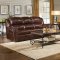 Cognac Brown Bonded Leather Living Room Sofa w/Recliner Seats