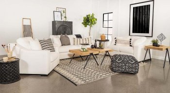 Ashlyn Sofa 509891 in White Fabric by Coaster w/Options [CRS-509891 Ashlyn]