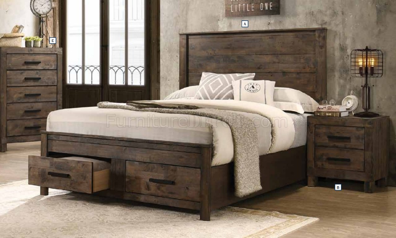 Woodmont 5Pc Bedroom Set 222631 In Rustic Brown By Coaster