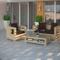 Lunar 5Pc Patio Sofa Set by Modway in Tan & Brown