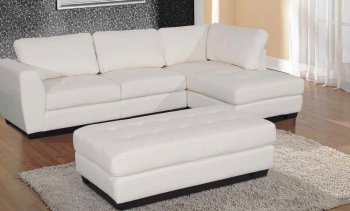 Opal Sectional Sofa in White Bonded Leather Match [ADSS-Opal]