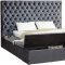 Bliss Bed in Grey Velvet Fabric by Meridian w/Options