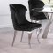 Alaia Dining Set 5Pc 190710 in Chrome by Coaster w/Black Chairs