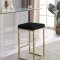 Nicola Counter Stool 906 Set of 2 Black Velvet Fabric -Meridian