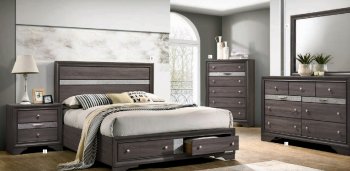 Chrissy 5Pc Bedroom Set CM7552GY in Gray w/Options [FABS-CM7552GY-Chrissy]