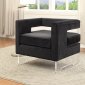 Carson 502 Accent Chair in Black Velvet Fabric w/Acrylic Legs