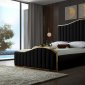 Jolie Bed in Black Velvet Fabric by Meridian w/Options