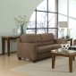 Milk Chocolate Microfiber Modern Living Room w/Soft Back Pillows