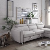 Reyes Sectional Sofa 56040 in Beige Nubuck by Acme