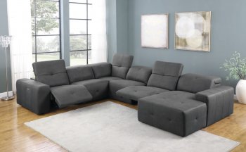 Eton Power Sectional Sofa 603471P-S6A in Gray by Coaster [CRSS-603471P-S6A-Eton]