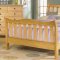 Natural Wood Finish Casual 5Pc Bedroom Set w/Sleigh Bed