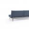 Splitback Sofa Bed Blue w/Wood Legs by Innovation w/Option