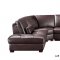 445 Motion Sectional Sofa Brown Leather by ESF w/Power Recliner