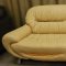 Beige Leather Modern Elegant Sofa with Curved Armrests