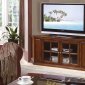 Rich Cherry Finish Traditional Corner TV Stand w/Oak Top