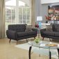 F6913 Sofa & Loveseat Set in Ash Black Linen-Like Fabric by Boss