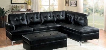 Barrington Sectional Sofa 8378 in Black PU by Homelegance [HESS-8378BLK Barrington]