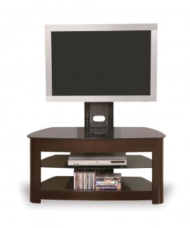 Brown Finish Wooden Base Contemporary Tv Stand