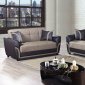 Star City Sofa Bed Convertible in Brown Fabric by Mobista