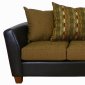 Chestnut Fabric & Vinyl Modern Sofa and Loveseat Set w/Options