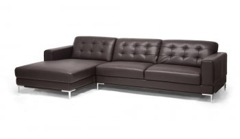 Babbit Sectional Sofa in Brown Leather by Wholesale Interiors [WISS-Babbit Brown]